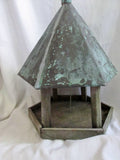 Handmade 17" BRONZE WOOD BIRDHOUSE BIRD HOUSE Hanging Art Yard Decor Rustic Primitive