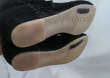 Womens GABRIELLI ITALY Suede Fringe Boots Moccasin Hippie BLACK Leather 6.5 37