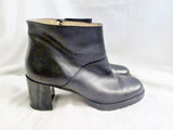 Womens J. CREW ITALY Leather Ankle BOOT Booties Shoes BLACK 10 Hipster