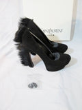 NEW YVES SAINT LAURENT PALAIS MOHAWK Pump Shoe BLACK 36.5 6 BLACK YSL Womens
