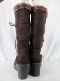 Womens AMERICAN EAGLE OUTFITTERS Sherpa Mukluk Vegan BOOTS 6.5 BROWN