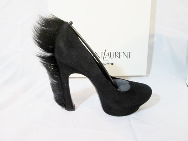 NEW YVES SAINT LAURENT PALAIS MOHAWK Pump Shoe BLACK 36.5 6 BLACK
