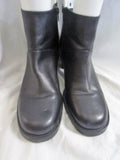 Womens J. CREW ITALY Leather Ankle BOOT Booties Shoes BLACK 10 Hipster