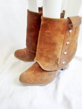 Womens ZIGI SOHO RODEO SHEATH Suede Ankle Boots Booties RHINESTONE 7.5 BROWN Boho
