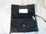 RENATO ANGI FIRENZE Italy BOUTIQUE leather envelope bag flap purse BLACK