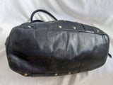 PRAGUE Cowhide Leather Shoulder Bag Tote Handbag Satchel Bowler BLACK M