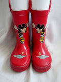Toddler Childrens Kids DISNEY MICKEY MOUSE RAIN BOOT Wellies Gumboots RED 10