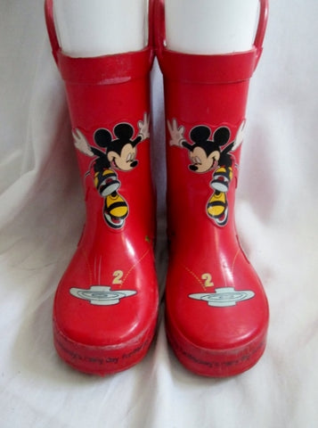 Toddler Childrens Kids DISNEY MICKEY MOUSE RAIN BOOT Wellies Gumboots RED 10