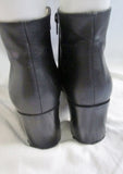 Womens J. CREW ITALY Leather Ankle BOOT Booties Shoes BLACK 10 Hipster