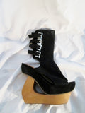 Womens JEFFREY CAMPBELL HI TRACK PLATFORM WEDGE Heel Bootie 9 BLACK Shoe