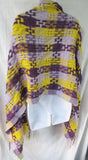 82" Woven Fabric NECK SCARF Shawl Wrap PURPLE YELLOW Hipster Boho Indie