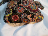 VERA BRADLEY FAN KENSINGTON Quilted Crossbody Hobo Bag Satchel BROWN PAISLEY