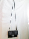 RENATO ANGI FIRENZE Italy BOUTIQUE leather envelope bag flap purse BLACK