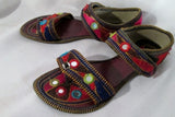Womens WHATSAPP Colorful Shoe Sandals Woven Festival Embroidered 8.5 Ethnic Boho