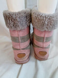 Kids Girls EMU AUSTRALIA LITTLE CREATURES KITTY Suede BOOT Shoe PINK 2 GRAY Winter