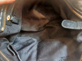 PERLINA NEW YORK Leather Shoulder Bag Handbag Satchel BLACK Hobo Braided Strap