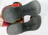 Womens WHATSAPP Colorful Shoe Sandals Woven Festival Embroidered 8.5 Ethnic Boho