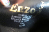 Womens ENZO ANGIOLINI SAUL LEATHER Moto RIDING BOOT BLACK 8.5 Harness Buckle