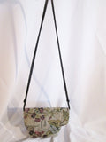 Vegan Ethnic FLORAL TAPESTRY Shoulder Bag Crossbody Asia Button GREEN LEAF FLOWER