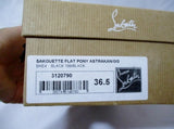 CHRISTIAN LOUBOUTIN FLAT PONY SHOE 36.5 / 6 BLACK ASTRAKAN Loafer