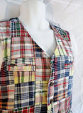 Teen Youth Boys POLO RALPH LAUREN VEST MADRAS PLAID XL 18-20 Preppy