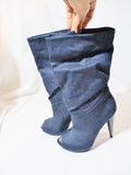 NEW NWT ALEXANDER McQUEEN DENIM PLATFORM SHOE Bootie 36.5 6 BLUE