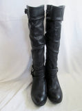 Womens CARLOS SANTANA CASSIE Vegan Faux LEATHER Punk BOOTS BLACK 8.5 Chain Strap