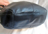 PERLINA NEW YORK Leather Shoulder Bag Handbag Satchel BLACK Hobo Braided Strap
