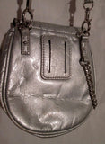 PUMA vegan mini messenger shoulder crossbody belt waist bag wallet SILVER METALLIC