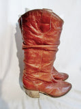 Womens STEVE MADDEN LEATHER Cowboy Slouch BOOT WESTERN BROWN 8.5 Boho