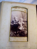 Antique 1800s Leather PORTRAIT Family Photo Album Photograph Picture RARE!