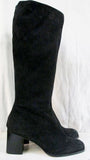 NINE WEST Knee High Suede LEATHER RIDING BOOTS Shoes Industrial BLACK 10