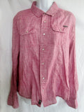 Womens BLACKBYRD Snap Up Rockabilly Retro Shirt MAUVE PURPLE L Bowling