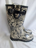 Womens CHOOKA LACEY LACE CREAM Wellies Rain Boots Gumboots Foul Weather 7 Vegan