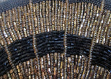 SCALLOP Beaded MERMAID evening bag clutch purse wallet BLACK SHELL COPPER Vegan