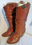 Womens STEVE MADDEN LEATHER Cowboy Slouch BOOT WESTERN BROWN 8.5 Boho