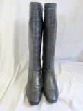 Womens WORTHINGTON Knee High LEATHER Moto RIDING BOOT BLACK 7.5