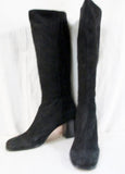 NINE WEST Knee High Suede LEATHER RIDING BOOTS Shoes Industrial BLACK 10