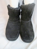 Womens LAMO ESSENTIAL SNOWMASS BUTTON Short Suede Winter BOOTS 9 BLACK Shearling