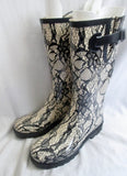 Womens CHOOKA LACEY LACE CREAM Wellies Rain Boots Gumboots Foul Weather 7 Vegan