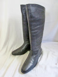 Womens WORTHINGTON Knee High LEATHER Moto RIDING BOOT BLACK 7.5