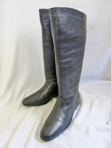 Womens WORTHINGTON Knee High LEATHER Moto RIDING BOOT BLACK 7.5