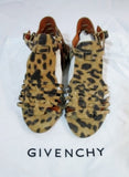 NEW Womens GIVENCHY Woven Suede Sandal Shoe LEOPARD 36 / 6 TAN $530