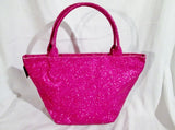 NWT NEW MILANO SERIES GLITTER TOTE Market Bag Beach Book Carryall PINK FUSCHIA