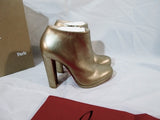NEW NIB CHRISTIAN LOUBOUTIN ROCK GOLD CALF LAME Bootie Ankle Boot 37 6.5