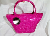 NWT NEW MILANO SERIES GLITTER TOTE Market Bag Beach Book Carryall PINK FUSCHIA