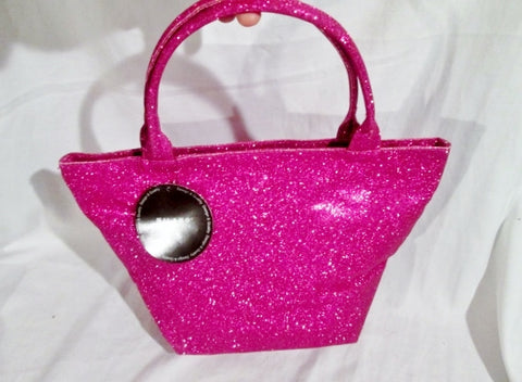 NWT NEW MILANO SERIES GLITTER TOTE Market Bag Beach Book Carryall PINK FUSCHIA