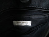 NINE WEST leather hobo satchel shoulder sling bag BLACK S bucket barrel tote
