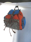 NWT NEW PIERRE HARDY BACKPACK RUCKSACK Bag ORANGE ZEBRA BLUE Leather