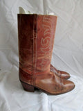 Womens BRAZIL Leather Riding HORSE Boot Cowboy Western 10 BROWN SADDLE